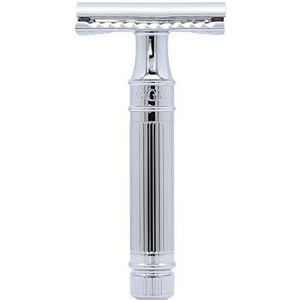 Edwin Jagger DES89LBLAMZ Klassiek mes met lange steel en dubbele rand, handmatig, milieuvriendelijk en herbruikbaar veiligheidsscheermes voor mannen en vrouwen voor scheercrème of zeep (gevoerd)