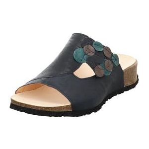 Think Mizzi dames chroomvrij gelooide duurzame pantoletten, navy/combi 8020, 43 EU