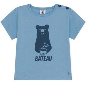 Petit Bateau Baby jongens A098F T-shirt met korte mouwen, blauw azul, 6 maanden, blauw Azul, 6 Maanden