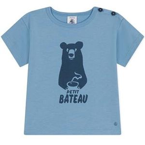 Petit Bateau Baby jongens A098F T-shirt met korte mouwen, blauw azul, 12 maanden, blauw Azul, 12 Maanden