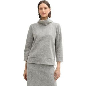 TOM TAILOR Sweatshirt voor dames, 36596 - Grey Heringbone Boucle, 3XL