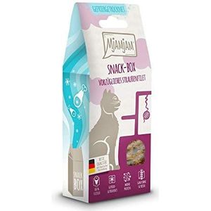 MjAMjAM - premium kattensnack - snackbox - uitstekende struisvogelfilet, pak van 1 (1 x 40 g), naturel zonder synthetische conserveringsmiddelen