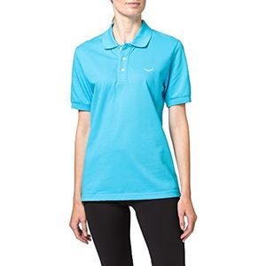 Trigema Poloshirt voor dames, piqué-kwaliteit, azuur, 5XL