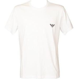 Emporio Armani Swimwear Heren Emporio Armani Bold Crew Neck T-shirt, wit/verticaal logo, XL, Wit/Vertical Logo, XL