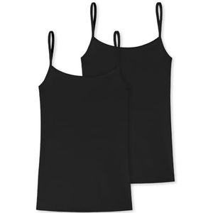 SCHIESSER - UNCOVER - Top met Spaghettibandjes - Zwart - Cotton
