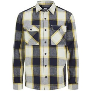 Bestseller A/S Rddbrady Check Overshirt L/S Sn Poloshirt voor heren, Ceylon Yellow/Checks: Comfort Fit, L