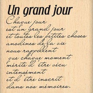 Florilèges Design FE212019 stempel, motief Un Grand Jour, Franse taal, voor scrapbooking, 7°x°7°x°2,5°cm, beige