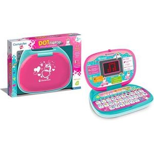 Clementoni - 16455 - Computer Kid DOT Unicorn - sprekend elektronisch leerspel, kindercomputer, kinderlaptop 3 jaar, technologie voor kinderen, draagbaar, batterijen inbegrepen