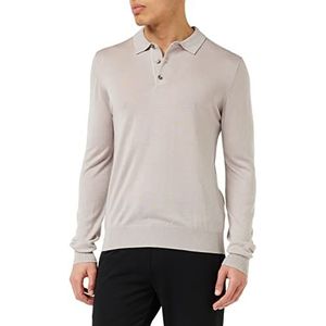 Hackett London Heren Merino Silk LS Polo Pullover Sweater, LT Taupe, M