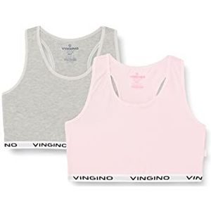 Vingino Meisjesshirt (verpakking van 2), Multicolor roze, 4 Jaar