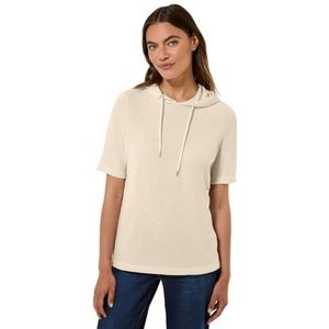 Cecil - Capuchonshirt - Light Beige - Met Fijne Structuur