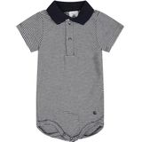 Petit Bateau - Rompertje - Blauw - 100% Katoen - Polokraag, Drukknoopsluiting