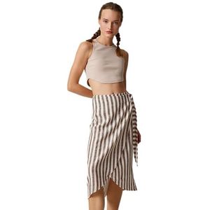 Koton Dames Wrap Over Patroon Midi Rok, antraciet (045), 36