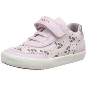 Geox B Gisli Girl Sneakers voor meisjes, wit-roze., 22 EU