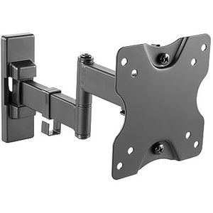 RICOO Monitorhouder, wandhouder, draaibare beeldschermhouder, monitorhouder voor 13-27 inch platte monitorarm, kantelbaar, S5011, computer, gebogen pc-scherm, wandhouder, VESA 75 x 75 & 100 x 100