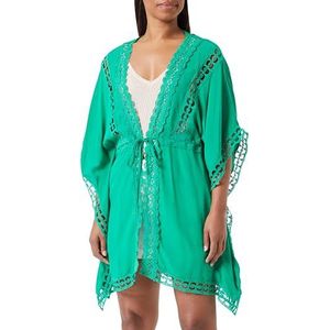 ZITHA dames kimono met gaatjes, groen, M
