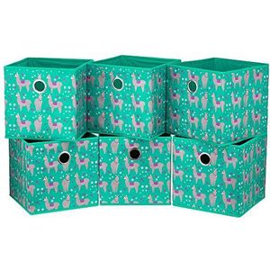 HSDT 6 kubus opbergdoos opvouwbare stof alpaca opbergdoos opbergdoos kubus bakken 25,4 x 25,4 x 25,4 cm smaragdgroene manden voor kast planken kubus opslag eenheid laden, QY-SC16-6