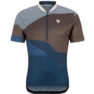Ziener NEMIC Fietsshirt voor heren, mountainbike, racefiets, ademend, sneldrogend, elastisch, korte mouwen, halve marineblauw, 56