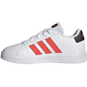 adidas Grand Court Lifestyle Tennis Lace-up uniseks-kind Sneakers, ftwr white/bright red/core black, 38 2/3 EU