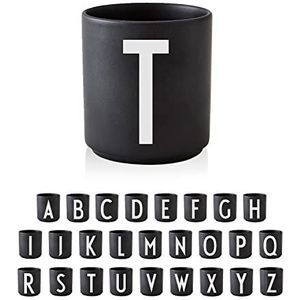 Design Letters Zwart Koffiemok (A-Z) | Stijlvolle premium porseleinen koffiecups | Gebruik de coffee mug als cappuccinokop | Perfect cadeau voor dames, heren | Verjaardagscadeau | 250 Ml