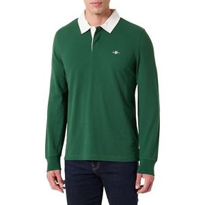 GANT Pique Heavy Rugger Poloshirt voor heren, groen, M