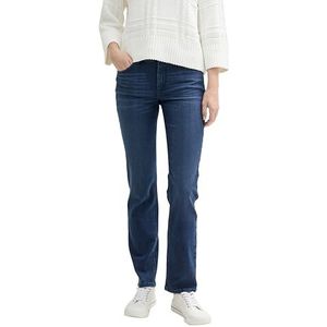 TOM TAILOR Dames Kate Straight Fit Jeans, 10282 - Dark Stone Wash Denim, 25W / 30L