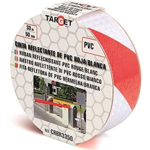 Target 0 plakband reflect. Rood/Blan 33MX50MM-TARGET-CRBR3350