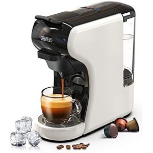 Hibrew H1A Capsule koffiemachine, Multi-capsule koffiemachine, Espressomachine, Druk 19 Bars, Automatische stop, Compact, Waterreservoir, Wit