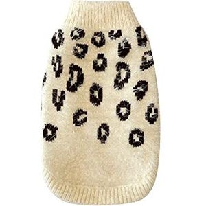 Hip Doggie Feather Soft Cheetah Sweater, S, crème