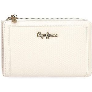 Pepe Jeans Lena portemonnee met kaarthouder, wit, 17 x 10 x 2 cm, kunstleer, Wit, Cartera con Tarjetero, Portemonnee met kaartenvak