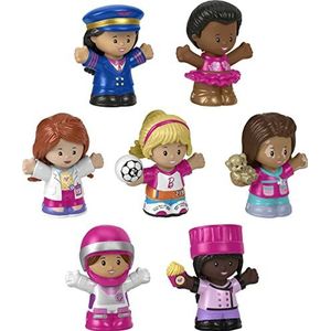 Fisher-Price HCF58 - Little People Barbie droomberoep vriendinnen speelset met 7 figuren met verschillende beroepen, speelgoed voor kinderen vanaf 18 maanden