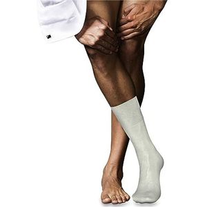 FALKE Heren Sokken No. 4 M SO Zijde eenkleurig 1 Paar, Wit (Off-White 2040), 39-40