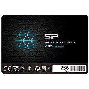 Silicon Power SSD 256GB 3D NAND A55 SLC Cache Performance Boost 2,5"" SATA III 7mm (0,28"") Interne Solid State Drive