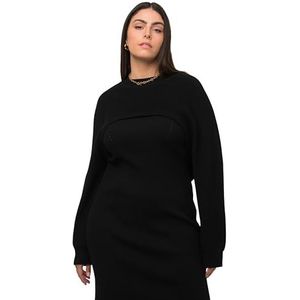 Ulla Popken, Dames, grote maten, trui, zwart, 50/52 NL