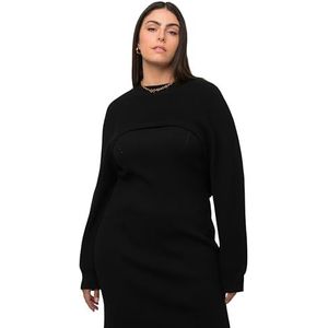 Ulla Popken, Dames, grote maten, trui, zwart, 50/52 NL