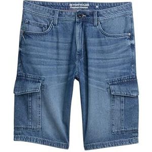Tom Tailor - 1046260 - Bermuda - Mid Stone Bright Blue Denim - Jeansshort voor Heren