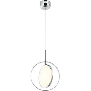 Homemania 80419-01-PS1-CR Hanglamp, kroonluchter, plafondlamp, metaal, acryl, chroom, 1 x LED, 12 W, 3000 K, 25 x 20 x 137 cm