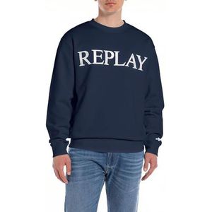 Replay Katoenen sweatshirt voor heren, Indigo Blue 271, S