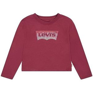 Levi's Lvg Meet and Greet Glitter Bat 3ej159 T-shirt voor meisjes, Rhododendron Levis, 8 jaar