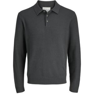 JACK & JONES Jprcccooper Knit Polo Ls, Volcanic Ash, XL