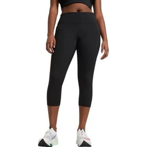 Nike W Nk DF Fast Crop Plus Sportbroek voor dames, Zwart/Reflective Silv, 4XL