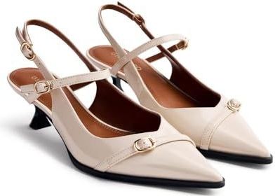 Gioseppo - Decolletè Slingback Sabin - Schoenen - Beige - Leer - 4 cm Hak