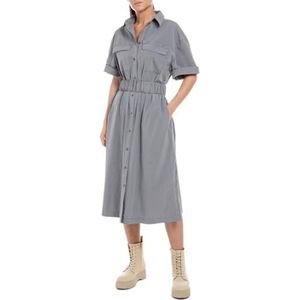Replay Dames W9009 jurk, 319 grijs, L, 319 Grijs, L