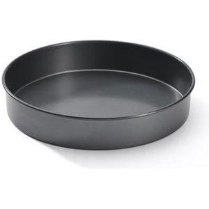 De Buyer - Ronde en rechte bakvorm van staal met antiaanbaklaag - Diameter 26 cm, hoogte 5 cm, zwart