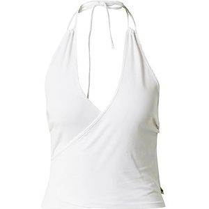 Urban Classics Dames Short Wraped Halter Top Vrouwen Top Zwart Basics, Casual Wear, Streetwear, wit, XXL