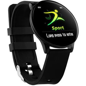 257 TWENTYFIVESEVEN - SW500 Smartwatch fitnesstracker, hartslagmeter, calorieënteller, stappenteller, slaapmonitor, Bluetooth, iOS en Android, waterdicht IP67, 170 mAh, zwart