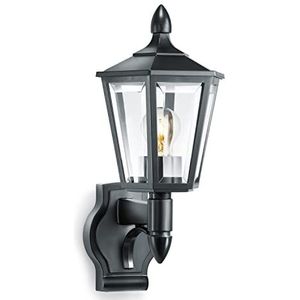Steinel buitenlamp L 15 zwart, klassieke buitenwandlamp, lantaarn, max. 60 W, E27, buitenlamp zonder bewegingsmelder