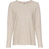 camel active - Longsleeve Shirt - Caramel-Wit - Biologische Katoen