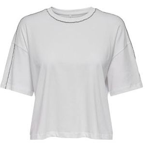 ONLY - ONLCHERI - T-shirt - Zilver/Wit
