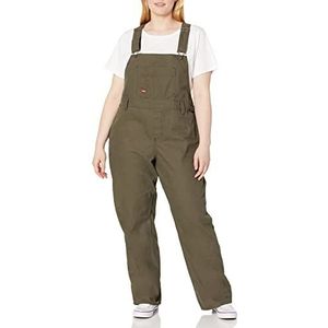 Dickies Dames Relaxed Fit Bib Overalls Shortalls, Gespoeld Mos Groen, XS